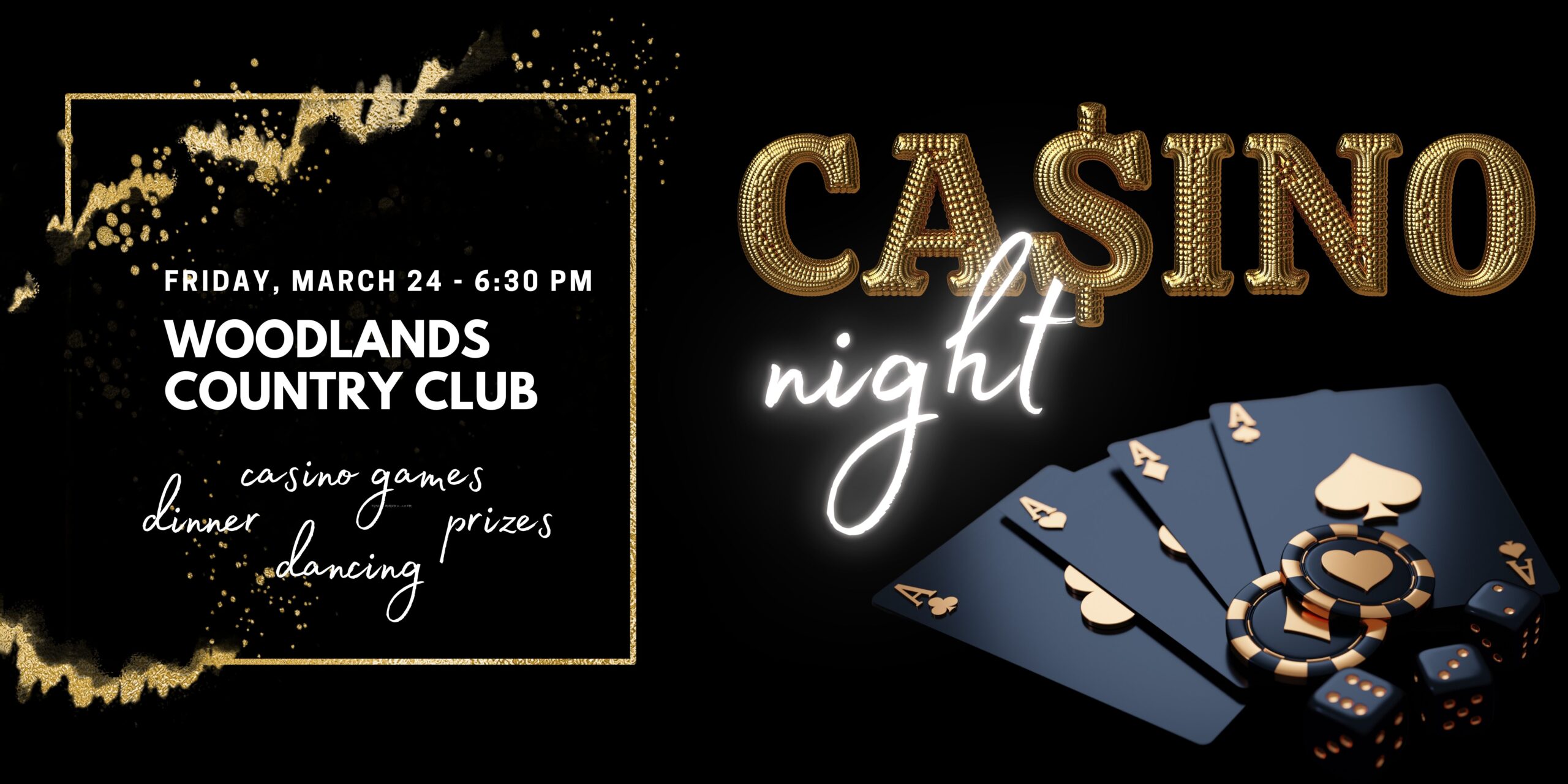 Allied Wealth Casino night image with information and casino themed graphics